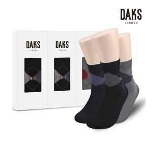  닥스 남성 면스판 단목 아가일 3족 선물 세트_19361