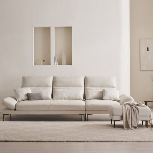 삼익가구 시그니처 스윙형 천연가죽 소파 4인용 (스툴포함)_이미지