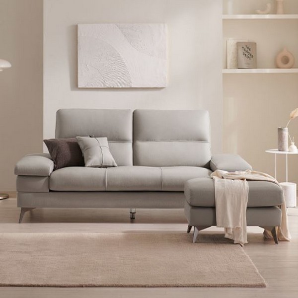 삼익가구 사이먼 천연통가죽 소파 3인용 (스툴포함)_이미지