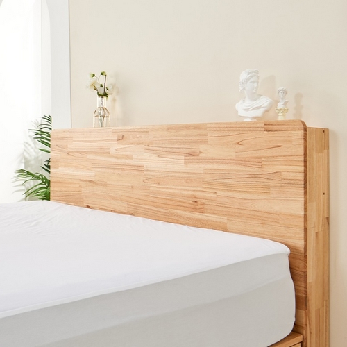 인우드 아시론 2단 수납형 참죽 원목 침대 DK (매트별도)_이미지