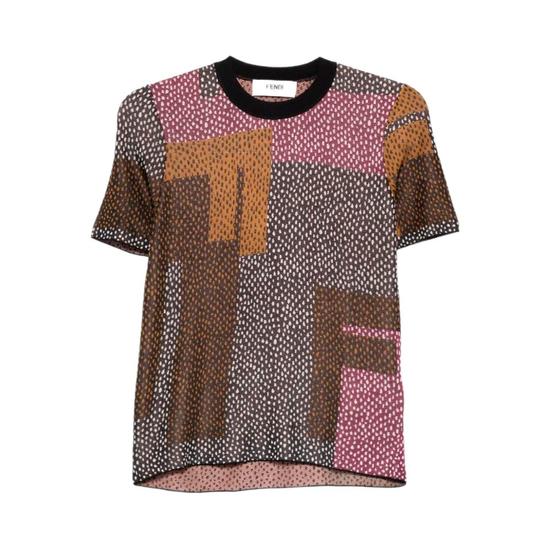 PEPPERED MOTIF 쇼트 슬리브 점퍼 FZXE42AW4EF0ZA0 T