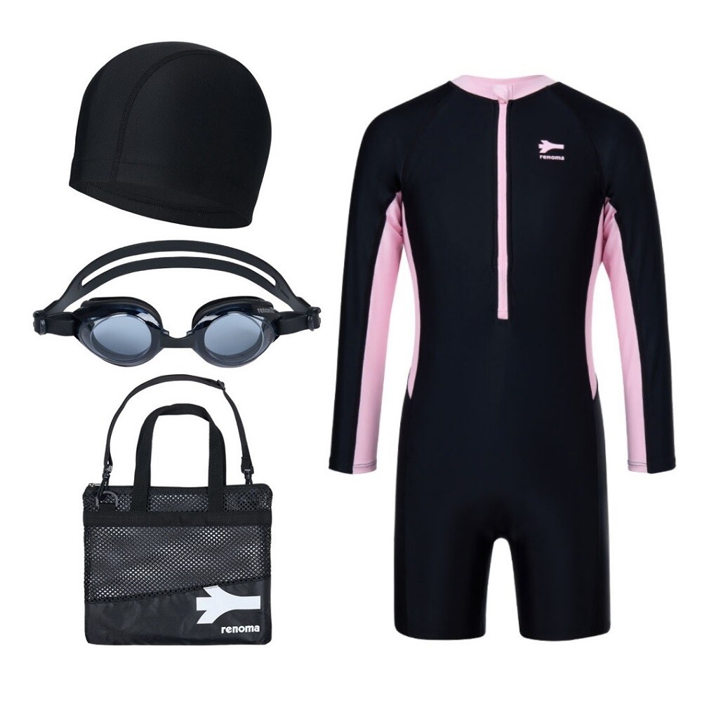 레노마 여아동 유니타드 3부 반신 생존수영복키트 GS2F892-BK_이미지