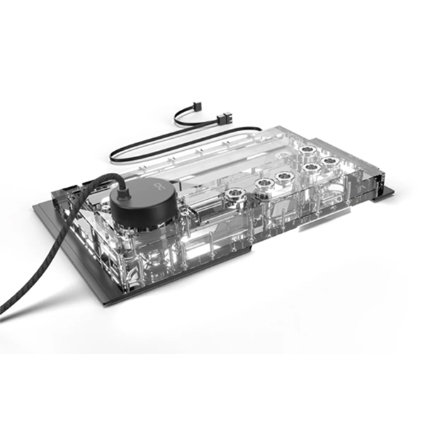 ALPHACOOL APEX Distro Plate HYTE Y60 수로판 360-L with APEX 워터펌프_이미지