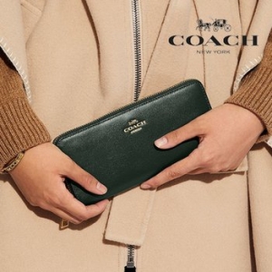 슬림 어코디언 지퍼 가죽 파우치