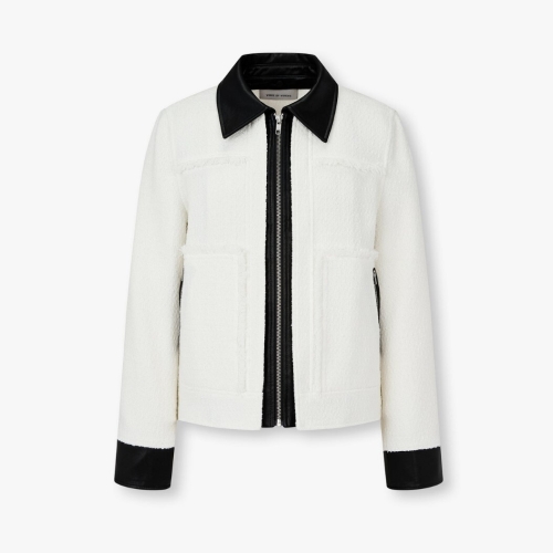 보브 여성 레더 패치 트위드 자켓 7156110001_이미지