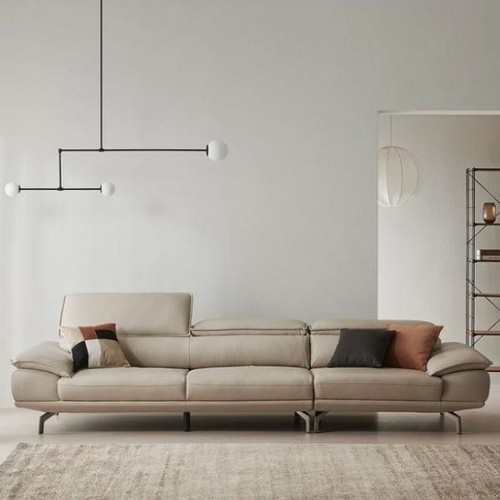 한샘 아르떼 천연가죽 소파 4인용 (스툴별도)_이미지