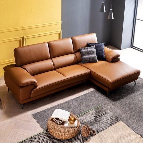 자코모  베니 카우치형 천연가죽 소파 4인용