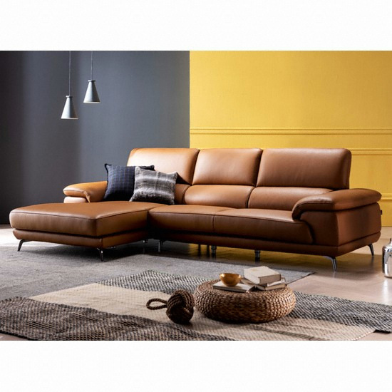 자코모 베니 카우치형 천연가죽 소파 4인용_이미지