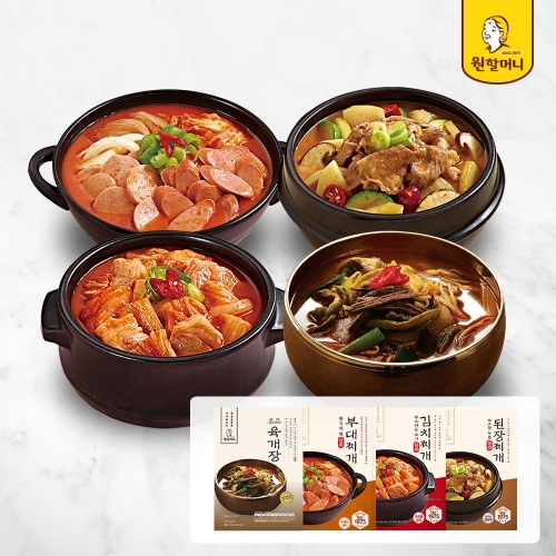 명품 육개장/된장찌개/김치찌개/부대찌개 4종 6팩