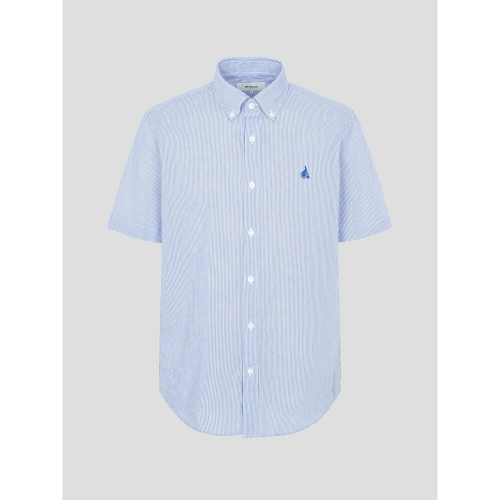  빈폴 남성 강연 시어서커 변형 핀 스트라이프 반소매 셔츠 블루_BC5465C43P