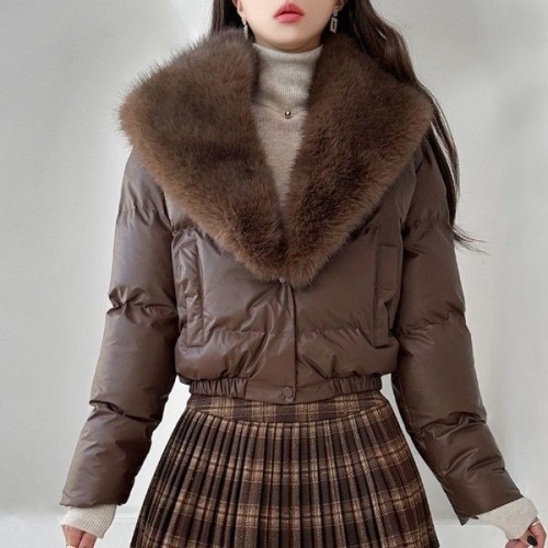 금찌 로아 퍼 카라 숏 패딩 JK7106_이미지