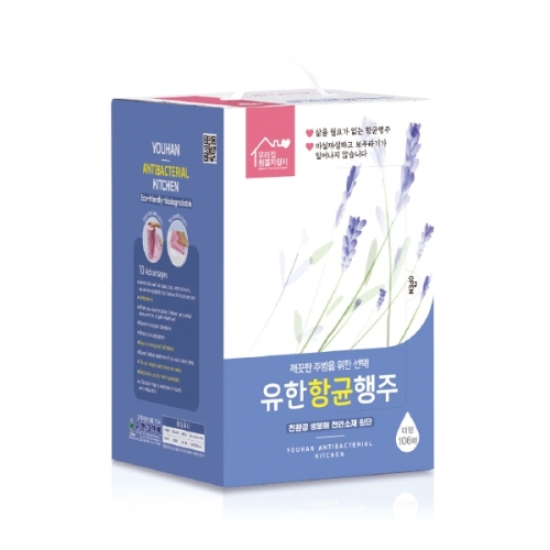 유한그린텍 고급두루말이 곰항균행주 106매입 부직포 롤행주 펄프행주