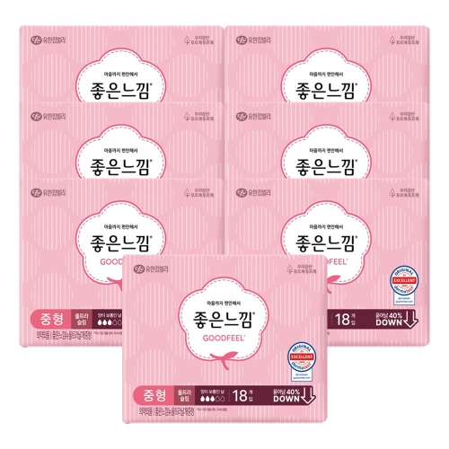 좋은느낌 오리지널 울트라슬림 날개 중형 18개 (7팩(126개))_이미지