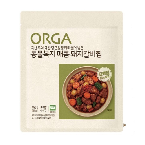 올가홀푸드 ORGA 동물복지 매콤 돼지갈비찜 450g (1개)