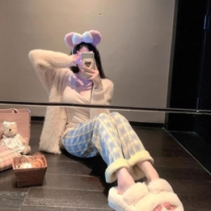 ONM 색감좋은 여성 홈웨어 파자마 바지 블루 25439054