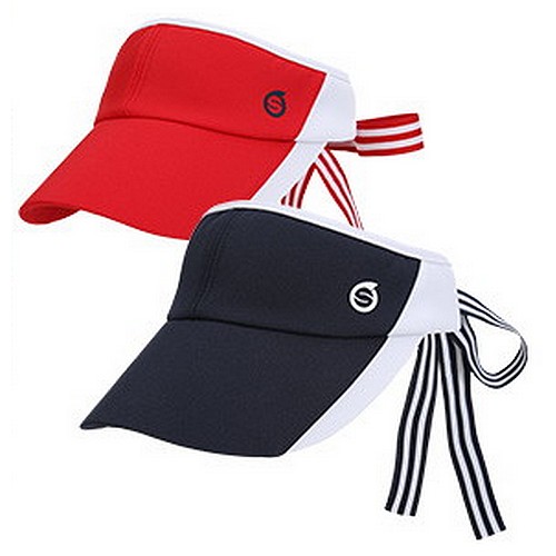 배색 리본 썬캡 16222CP27