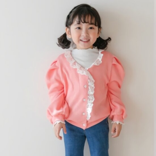 여아 유아 아동 키즈 봉 가디건 등원룩 ODA 레이스_이미지