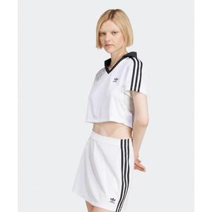 풋볼 자카드 브이넥 크롭 폴로 셔츠 화이트 JD2608