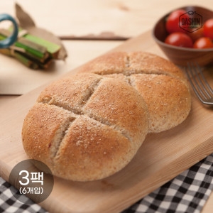 천연발효종 통밀코코넛빵 130g 2개입 3팩/ 아르토스 통밀빵 주문후제빵