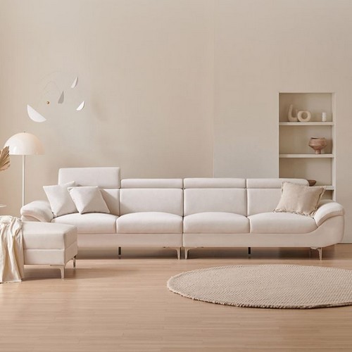 삼익가구 뉴니드 헤드틸팅 아쿠아텍스 패브릭 소파 6인용 (스툴포함)_이미지