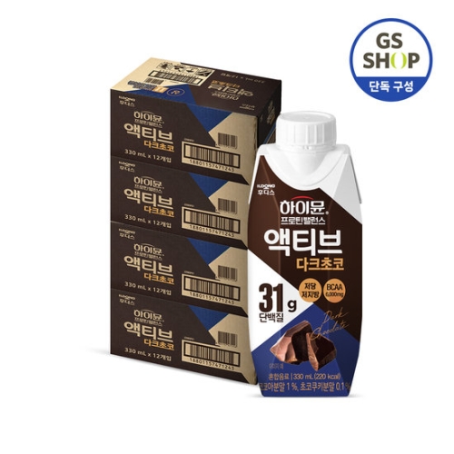 일동후디스 하이뮨 프로틴 밸런스 액티브 다크초코 330ml (72개)_이미지
