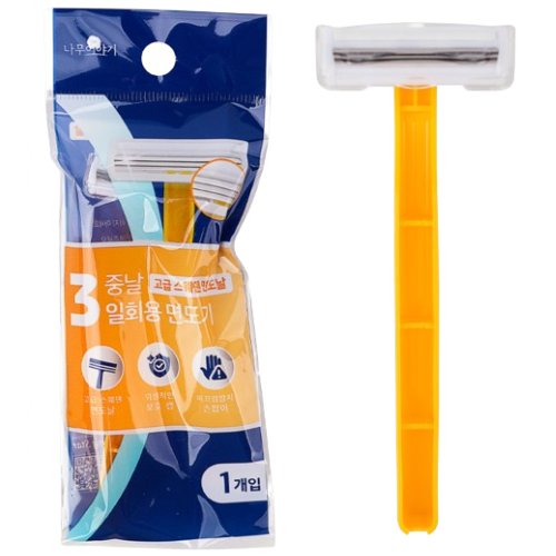 나무이야기 3중날 일회용 면도기_이미지