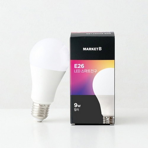 마켓비 LED 컬러 스마트 전구 9W이미지입니다. 누르면 해당 게시물로 새창이동합니다.