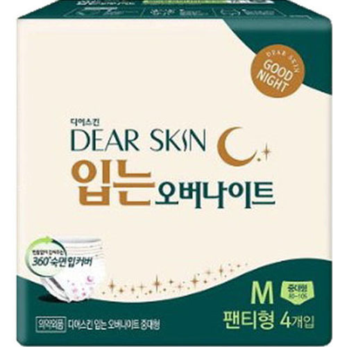 깨끗한나라 디어스킨 입는 오버나이트 중대형 4개 (5팩(20개))