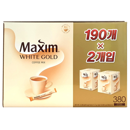 동서식품 맥심 화이트골드 커피믹스 스틱 380T이미지입니다. 누르면 해당 게시물로 새창이동합니다.