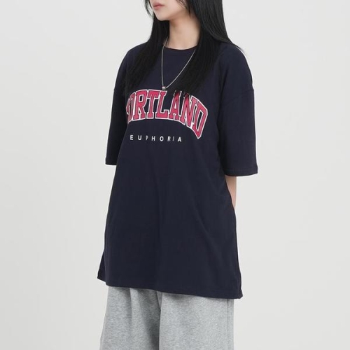 포틀랜드 여성 빅사이즈 캐쥬얼 여름 커플 오버핏 레 S33716535