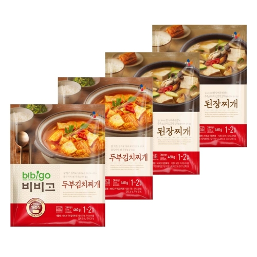 CJ제일제당 비비고 된장찌개 460g 2p + 두부김치찌개 460g 2p 1세트 1세트