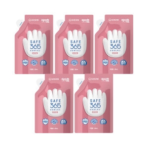 해피홈 세이프365 핸드워시 200ml 리필 핑크포레 5개_이미지
