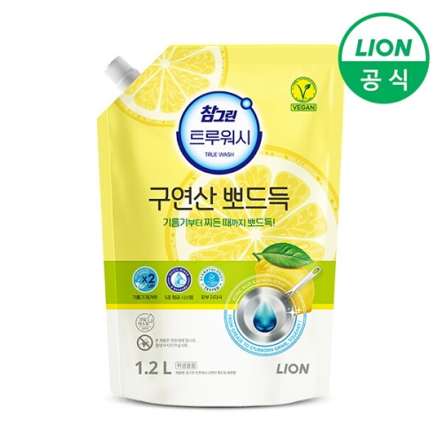 참그린 트루워시 구연산 뽀드득 레몬향 리필 1.2L (1개)_이미지