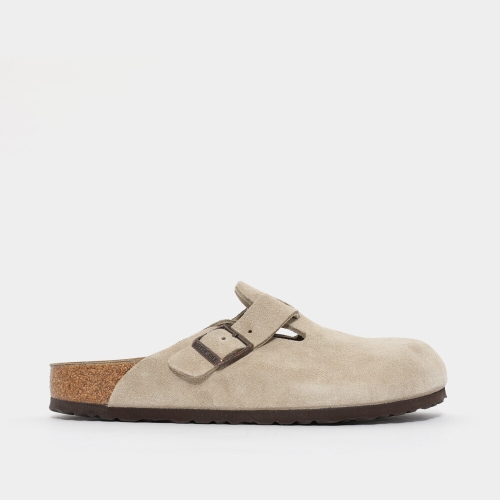 보스턴 스웨이드 레더 토프 뮬 공용 샌들 0060463 TAUPE