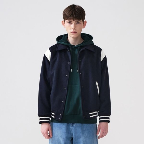 DIEMS 스테디움 퀼팅 점퍼_네이비 오버핏 _DJPVAC30SN