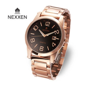 넥슨 키네틱 오토매틱 남성 정장 메탈시계 NE6105AM-RG-BLK