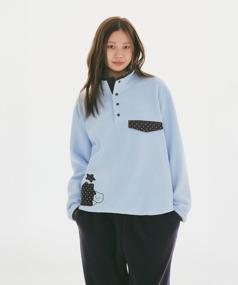 스파오 망그러진곰 플리스 반집업블루 SPFZG4TU03