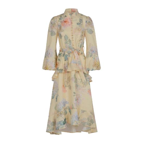 짐머만 ILLUMINATE PEPLUM MIDI 드레스 4276DS251LMNHYD T