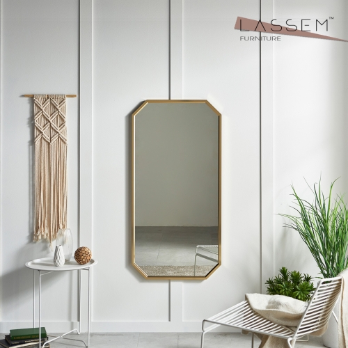 아이홈가구 라샘 라샘 골드팔각 욕실거울 전신 벽거울 600x1200 HB1736