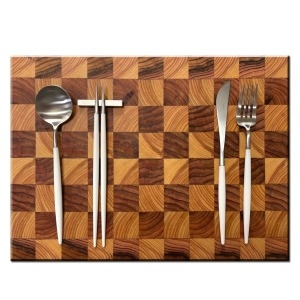 [불명] 엔드그레인 큐브 편백도마 (44x24cm)_이미지