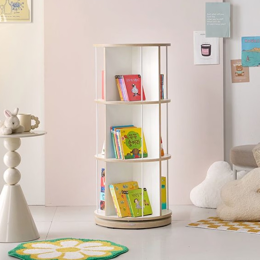 바이포인 비앙스 VONI 자작앳지 원형 3단 회전책장 480
