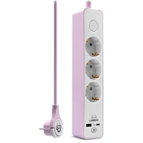 러그박스 3구 16A 메인스위치 C타입 USB 납작 멀티탭 (3m)