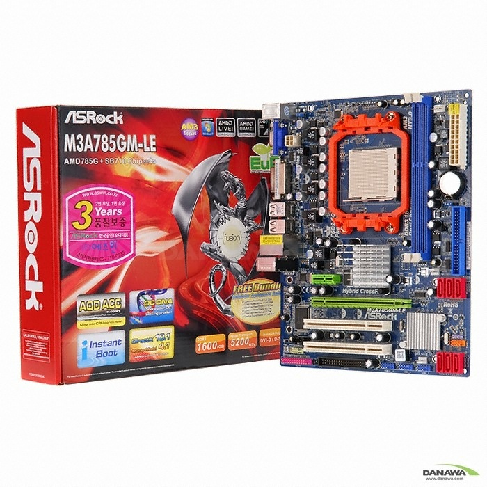 ASRock M3A785GM-LE 에즈윈 + AMD 페넘II X4 955 (데네브)_이미지