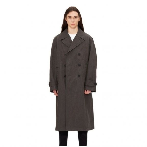 LF 일꼬르소 95사이즈 그레이시카키 세미 오버핏 스트레이트 라인 더블 트렌치코트 IECO2E102CG 34888