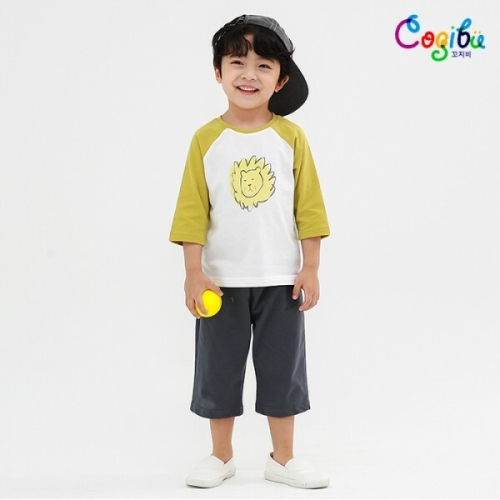 꼬지비 꼬지비 라임라이언 편면 7부세트 C21S3234BJA_MU