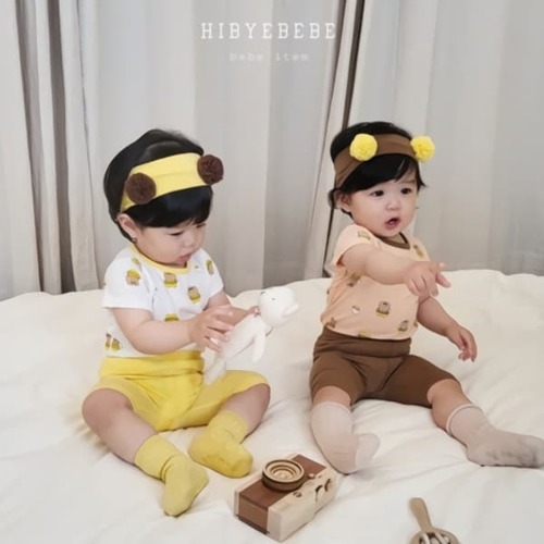 디작소 여아 유아 아동 여름 달달 꿀벌 내의 실내복_이미지