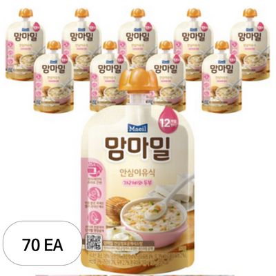 매일유업 맘마밀 안심이유식 표고버섯과 소고기 100g (70개)_이미지