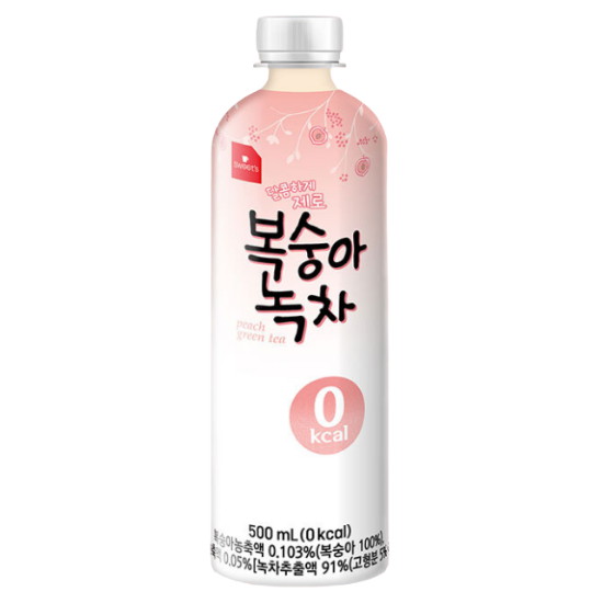 웰그린 스위츠 제로 복숭아 녹차 500ml (12개)_이미지