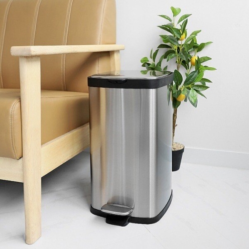 히키스 무소음 싱글 페달 사각휴지통 20L