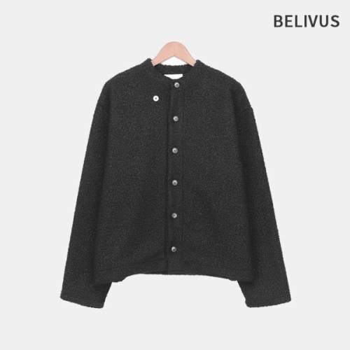 남성 헨리넥 뽀글이 자켓 플리스 버튼 U넥 가디건 BWY001